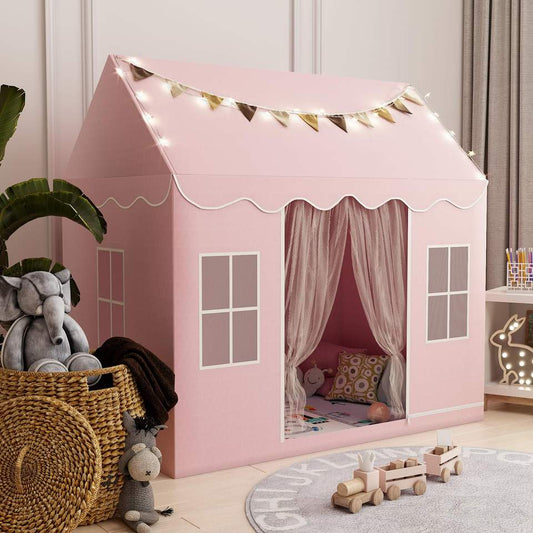 Large Cream Color Kids Play Tent Custom Service Foldable Indoor Playhouse for Reading Corner