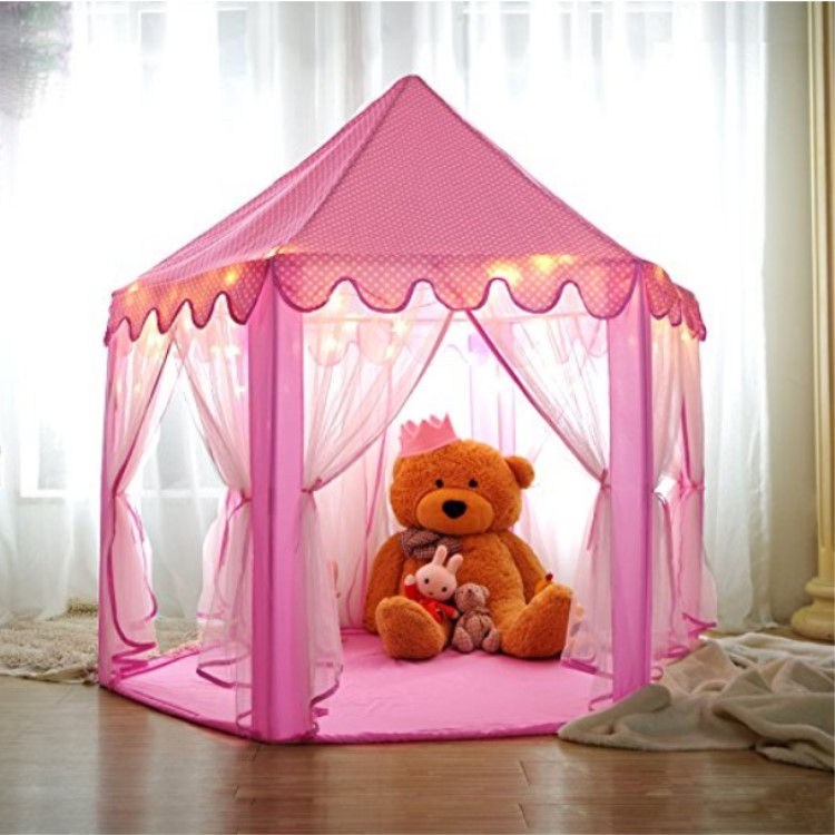 Customized Large Playhouse Princess Castle Play Tent with Star Lights Toys for Children Indoor Outdoor Games