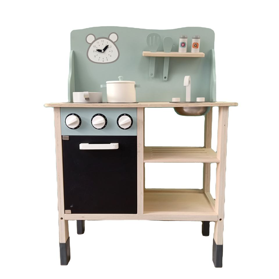 Wholesale Wooden Pretend Play Kitchen Set Kids Cooking Toy