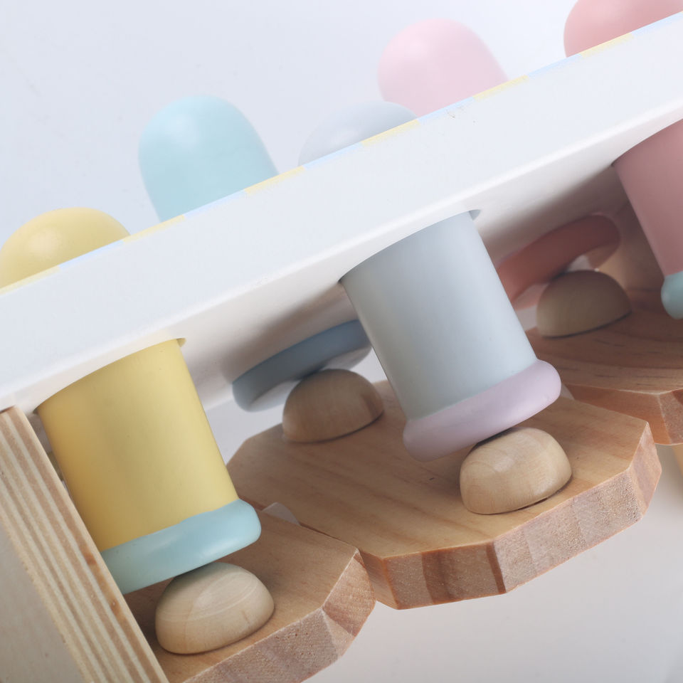 Wholesale Cartoon Animal Wooden Pounding Bench Hammer Toy Preschool Learning Game