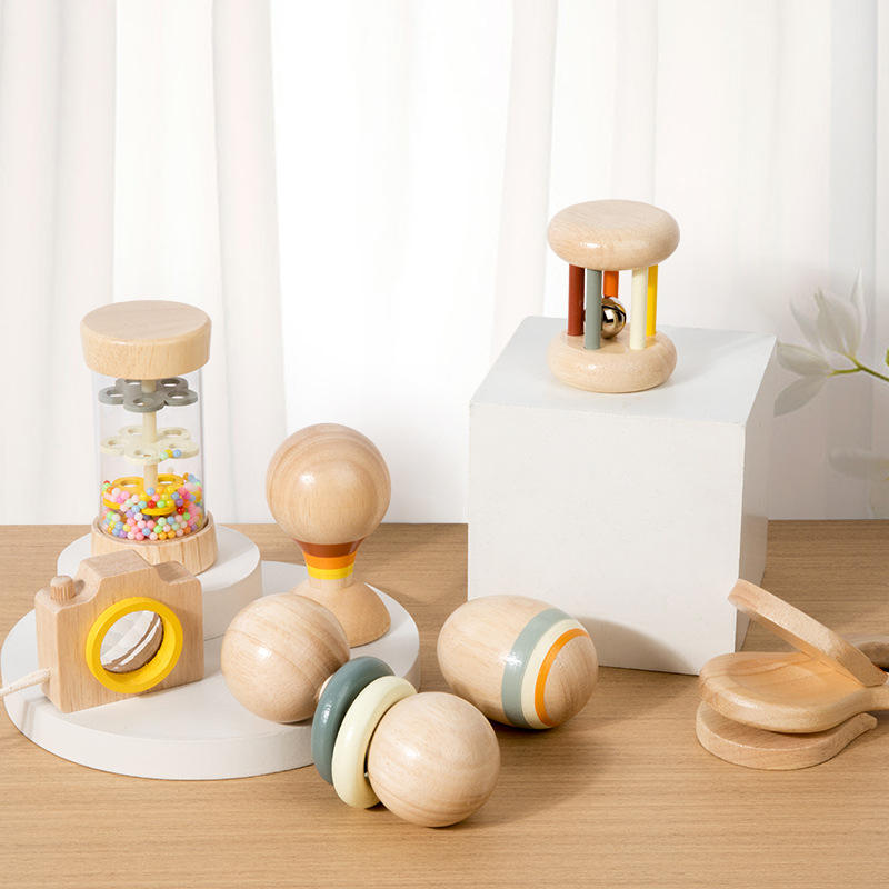 Wholesale Wooden Musical Rattle Toy Set Montessori Baby Instrument Gift