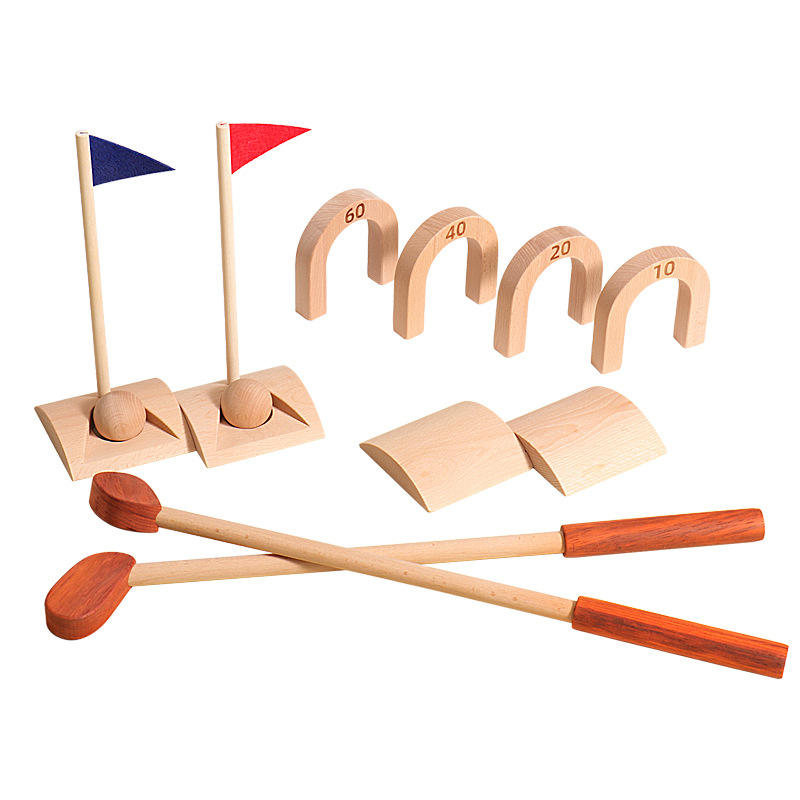 Wholesale Wooden Kids Croquet Set Jungle Animal Outdoor Lawn Game Toy