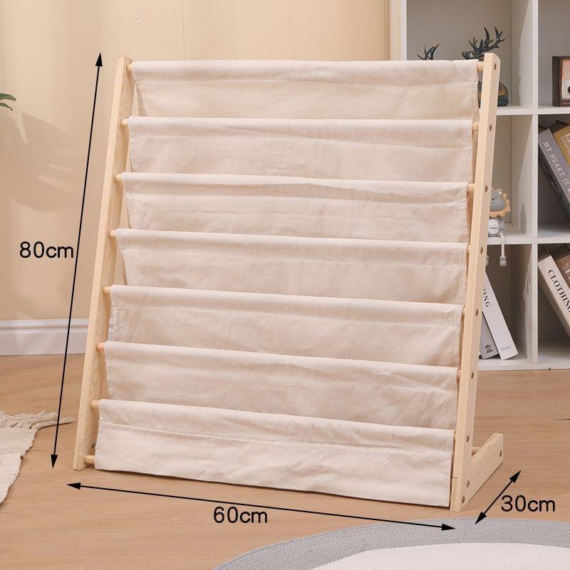 Children's Creative Unpainted Solid Wood Bookshelf Baby Picture Book Rack Storage Rack Home Textbook Storage Rack 3D Style
