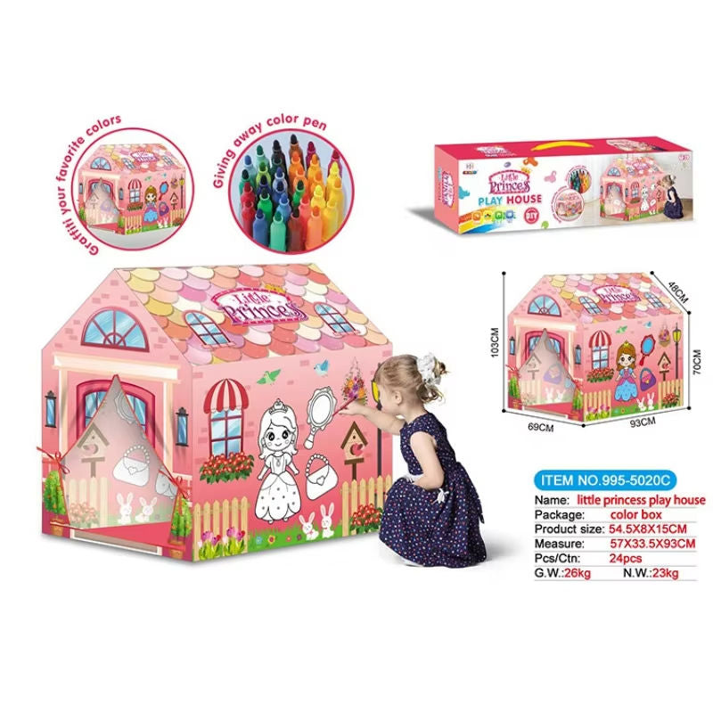 Wholesale Washable Coloring Play Tent Kids Art Craft Indoor Playhouse