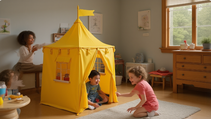 Children's Soft Toy Tent Castle Indoor Reading Corner Game House Porous Fabric Child Furniture with Intimate Sensor Design