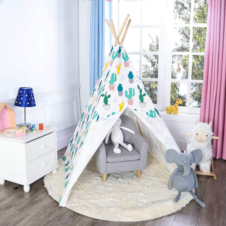 Indoor Outdoor Teepee Tent Children Play House Print for Kids Teepee Room Lovely Funny Present