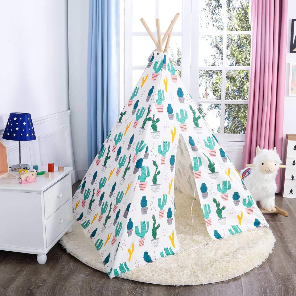 Indoor Outdoor Teepee Tent Children Play House Print for Kids Teepee Room Lovely Funny Present