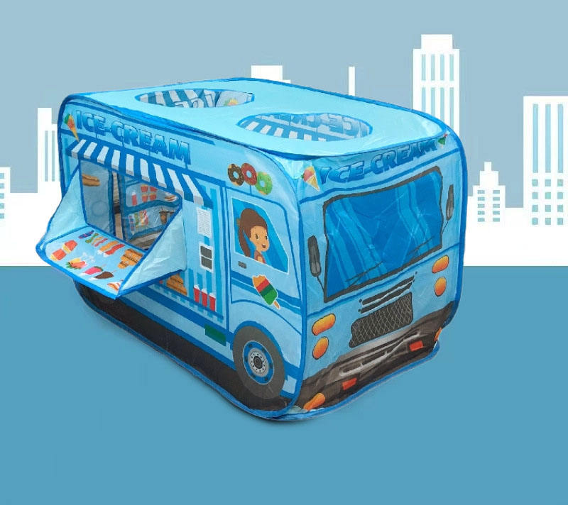 Popular Pop up Indoor Outdoor Food Truck & Ice Cream Truck Play Tent Playhouses for Kids Food Truck Pop-Up Tent