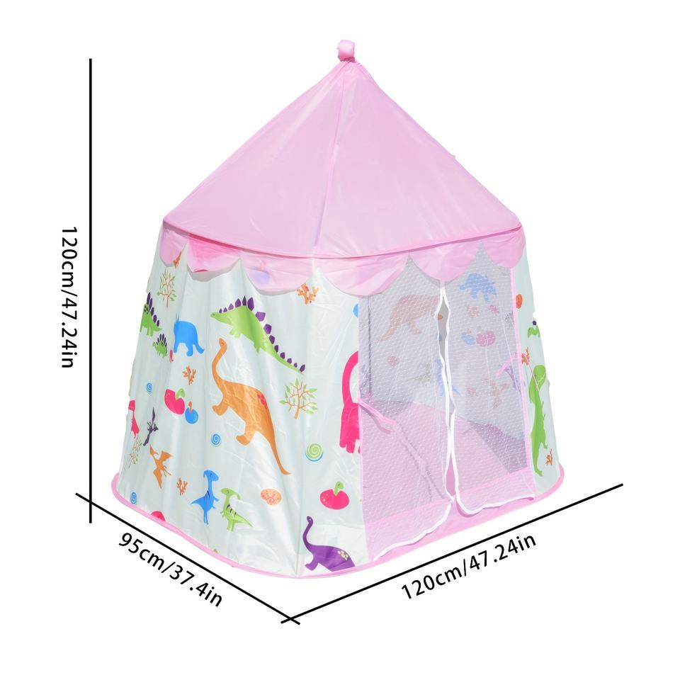 Portable Cartoon Dinosaur Kids Tent House Indoor Foldable Playhouse for Boys Girls Birthday Gift