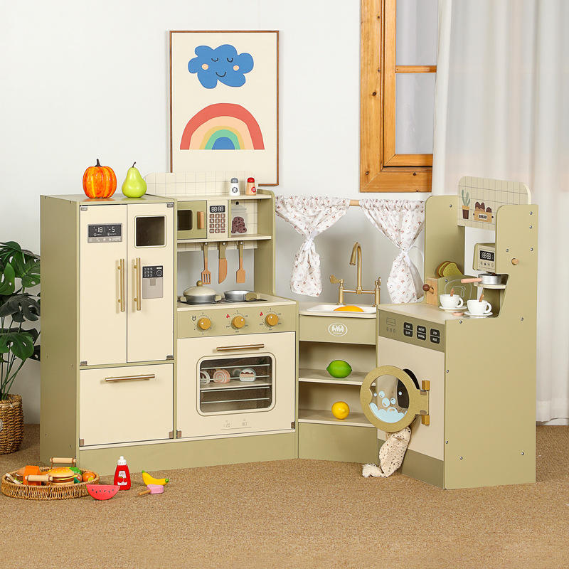 Wholesale Wooden Kids Play Kitchen Set Pretend Cooking Role Play Toy