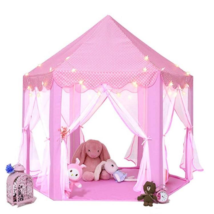 Customized Large Playhouse Princess Castle Play Tent with Star Lights Toys for Children Indoor Outdoor Games