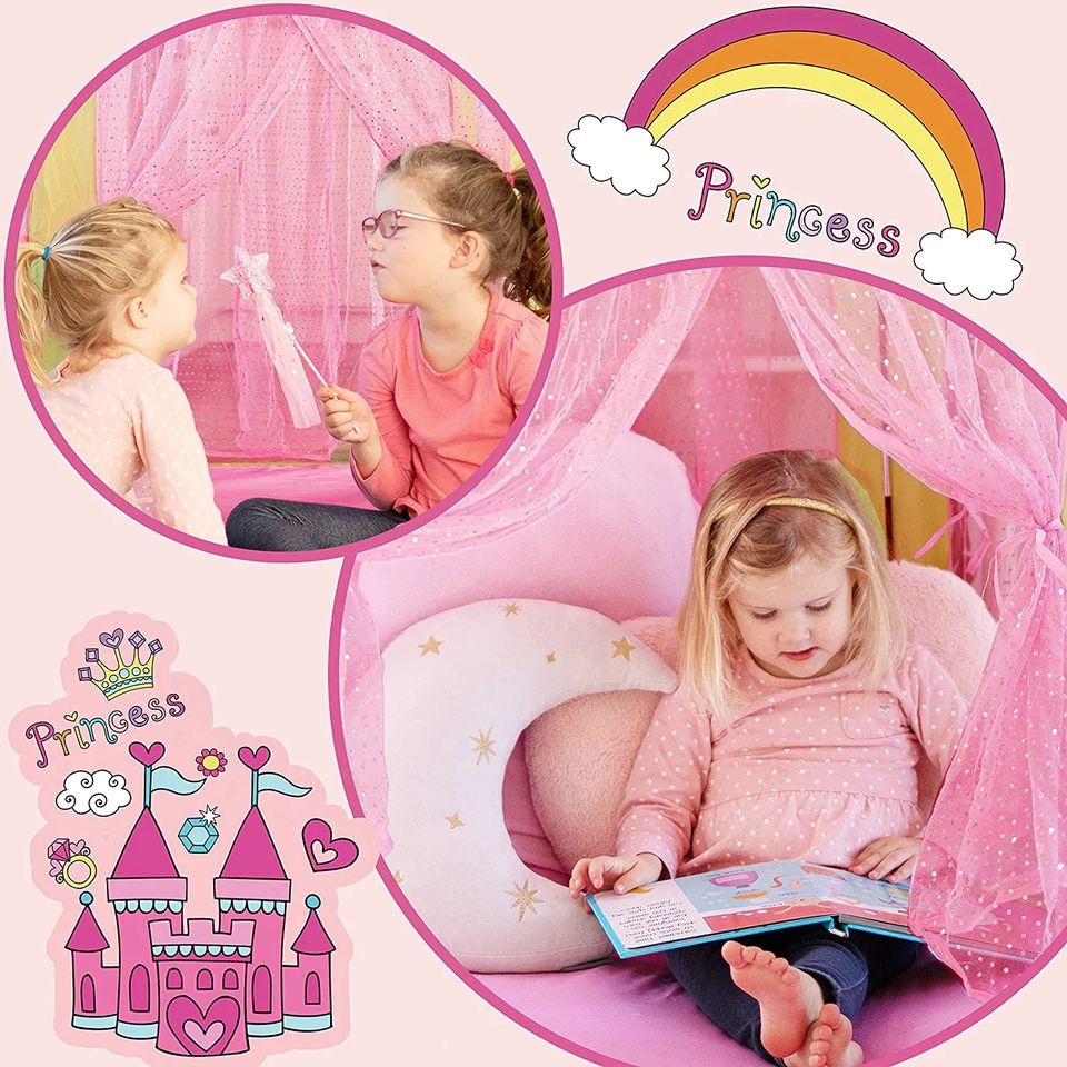 Princess Inspired Foldable Soft Toy Kids Playhouse Castle Tent for Children Indoor Outdoor Use