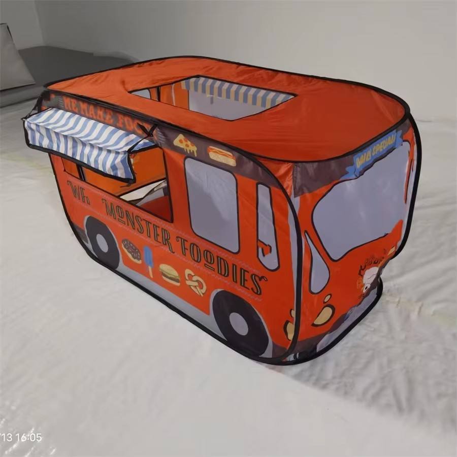 Popular Pop up Indoor Outdoor Food Truck & Ice Cream Truck Play Tent Playhouses for Kids Food Truck Pop-Up Tent