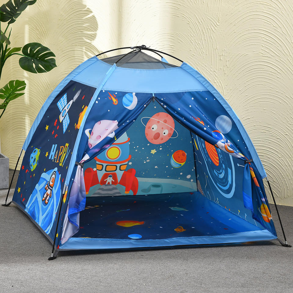 Space Theme Kids Play Tent Rocket Style Foldable Indoor Playhouse for Boys and Girls