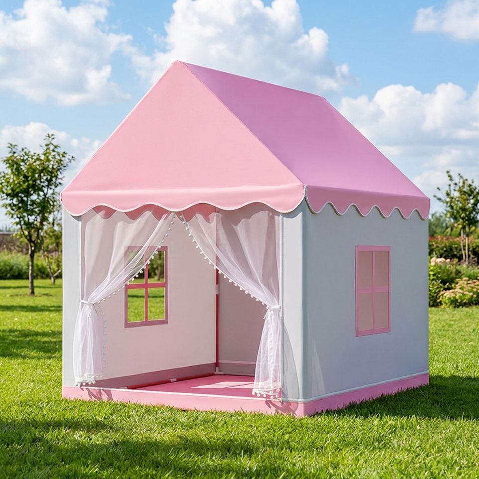 Kids Summer Tent Indoor Playhouse Cloth Soft Toy for Girls Boys Parent-Child Interaction Polyester Princess Dreamy