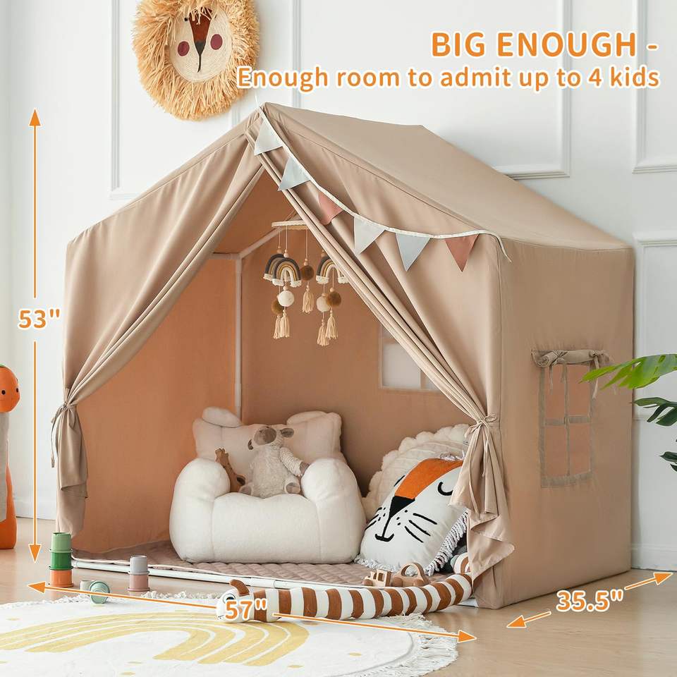 Wholesale Large Kids Play Tent with Padded Mat and String Lights