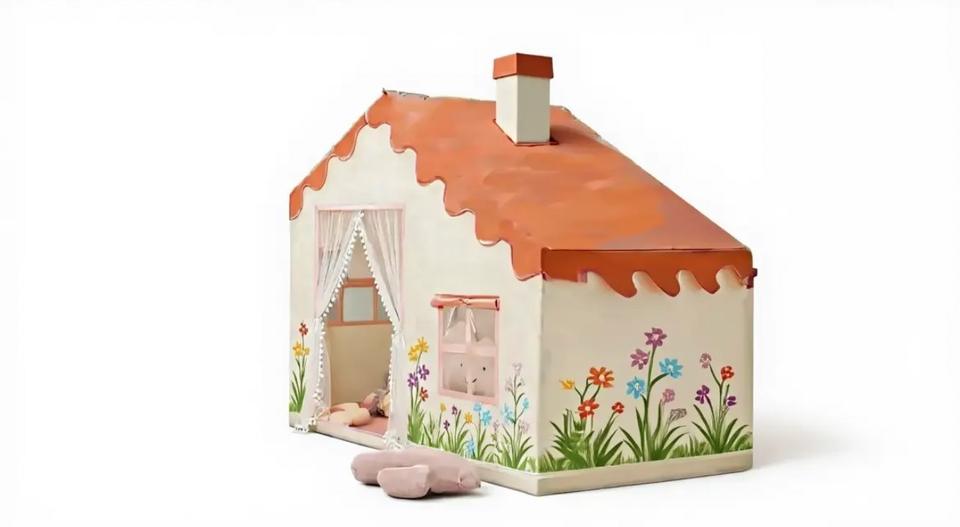 Large Kids' Princess Castle Play Tent Indoor Sports Toy House with Windows Polyester for Kids Indoor Use