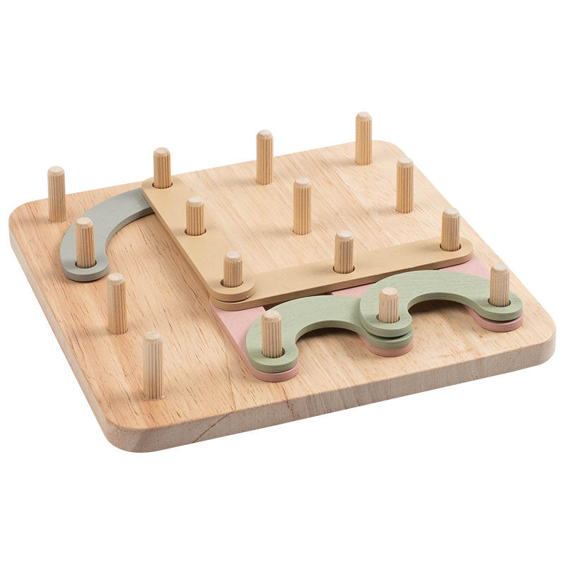 Wholesale DIY Wooden Nail Board Strip Puzzle Montessori Fine Motor Toy