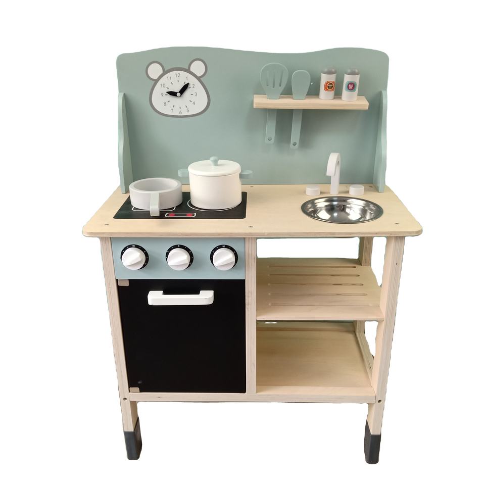 Wholesale Wooden Pretend Play Kitchen Set Kids Cooking Toy