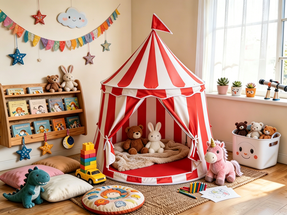 Custom Soft Polyester Portable Foldable Kids Play Tent Popup Castle Sports Toy for Indoor Outdoor Camping and Home Playhouse