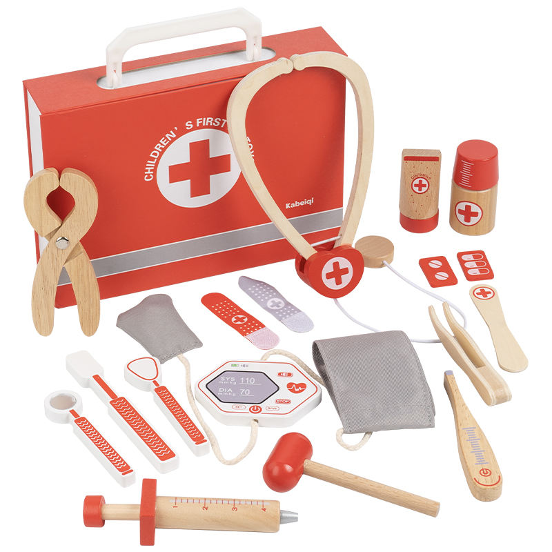Wholesale Wooden Doctor Play Set Kids Medical Tools Pretend Role Play Toy