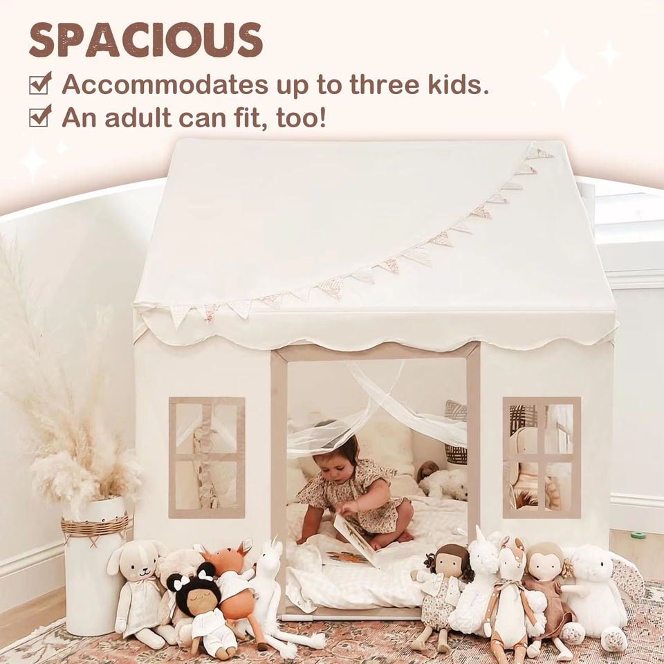 Kids Play Tent Soft Polyester Canvas Indoor Outdoor Playhouse for Children