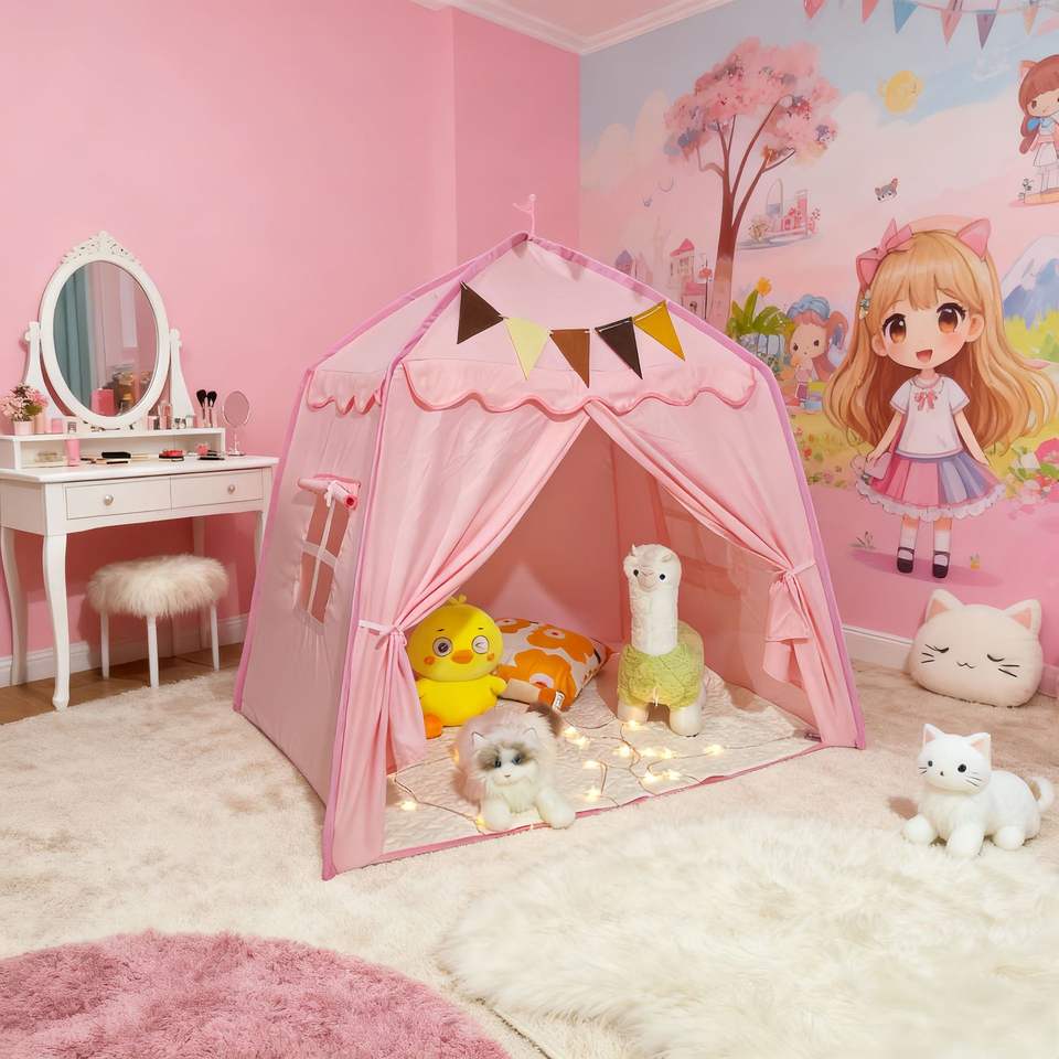 Portable Foldable Kids Play Tent Indoor Outdoor Children Playhouse Toy for Backyard and Bedroom