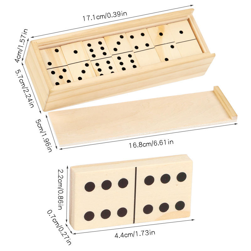 Wholesale Wooden Domino Blocks Set Kids Educational Stacking Game Toy