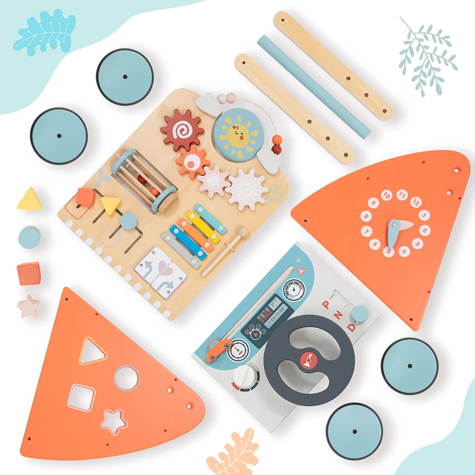 Wholesale Montessori Multi Activity Wooden Baby Walker Toddler Learning Center