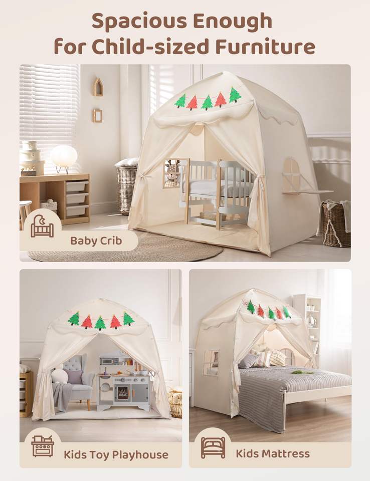 Wholesale Foldable Kids Sleeping Dome Play Tent Washable Polyester Cotton Teepee Bed Toy
