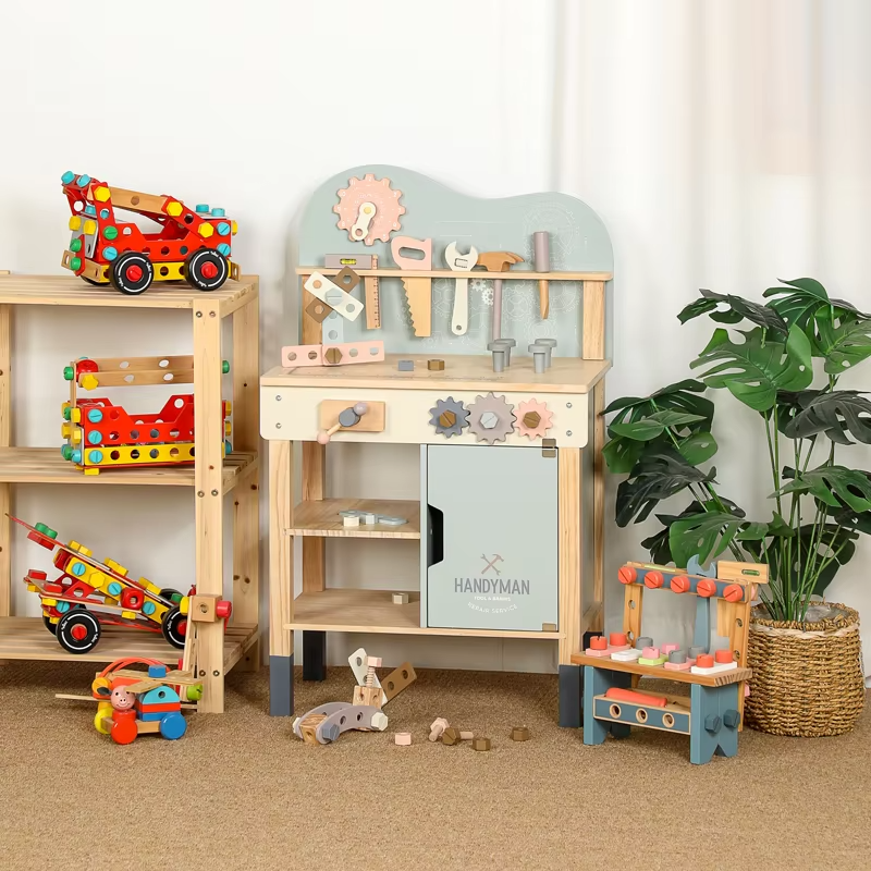 Wholesale Kids Wooden Tool Set Pretend Play Construction Toy for Boys Girls
