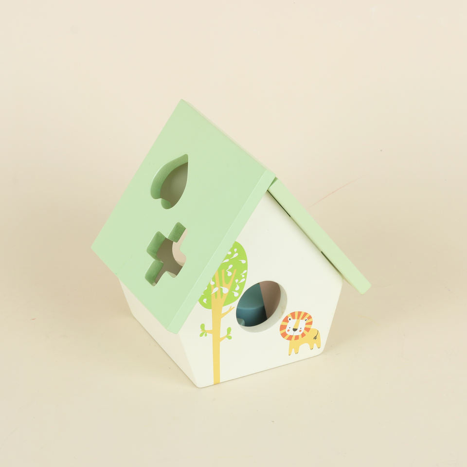 Wholesale Montessori Wooden Shape Sorting Cube Baby Geometry Learning Box