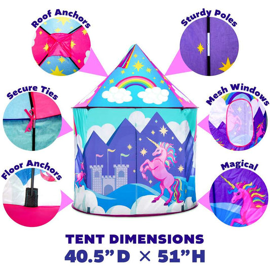 Hot Selling Child Portable Unicorn Yurt Children Tent Outdoor Camping Princess Castle Tents Indoor Toys Tent