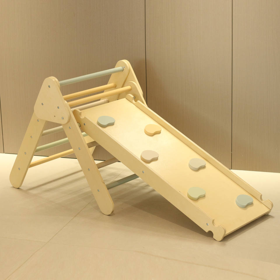 Wholesale Foldable Wooden Triangle Set Toddler Climbing Ramp Gym Toy