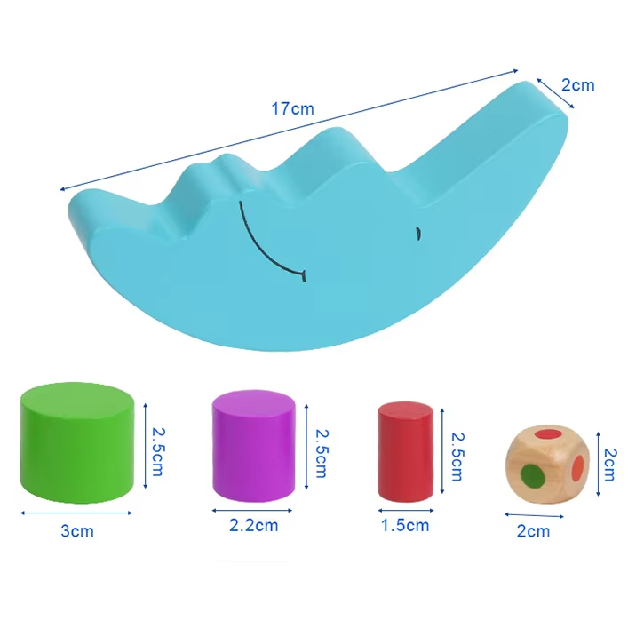 Wholesale Wooden Moon Balance Stacking Blocks Game Kids Early Education Toy