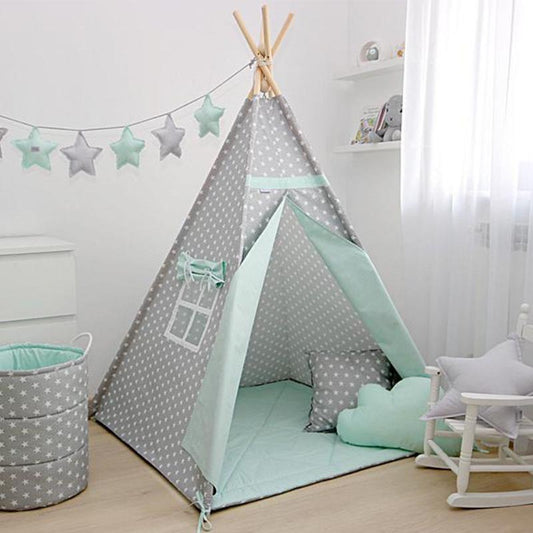 Kids Sports Toy Small Cotton Canvas Playhouse Indian Teepee for Boys Made of Canvas