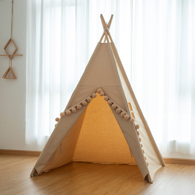 Natural Camping Canvas Cotton Kids House Tent, Kids Tent Indoor Children Teepee, Tee Pee Tents for Kids