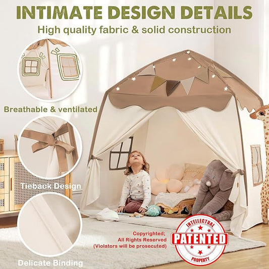 Little LuBan® Master Sanctuary - Premium Canvas Kids Teepee Tent 小鲁班® 匠心避风港 - 优质帆布儿童室内游戏帐篷