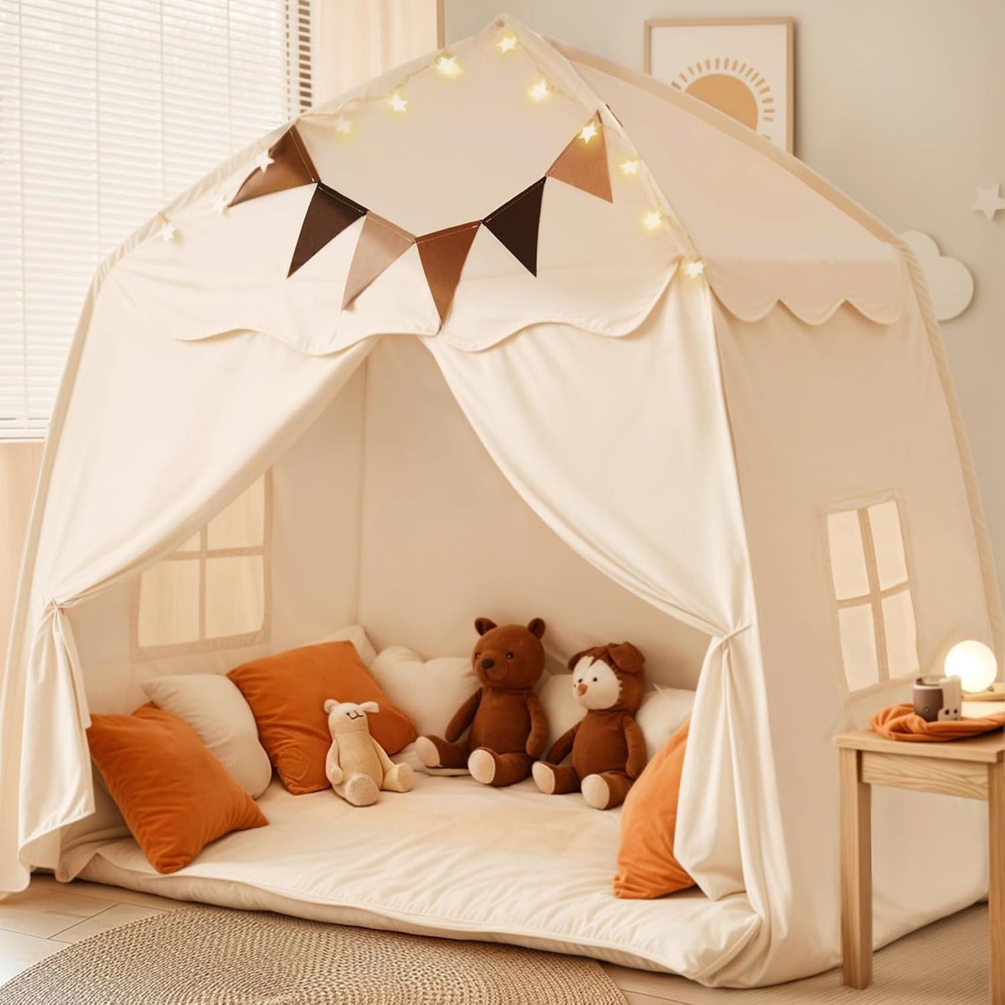Little LuBan® Master Sanctuary - Premium Canvas Kids Teepee Tent 小鲁班® 匠心避风港 - 优质帆布儿童室内游戏帐篷