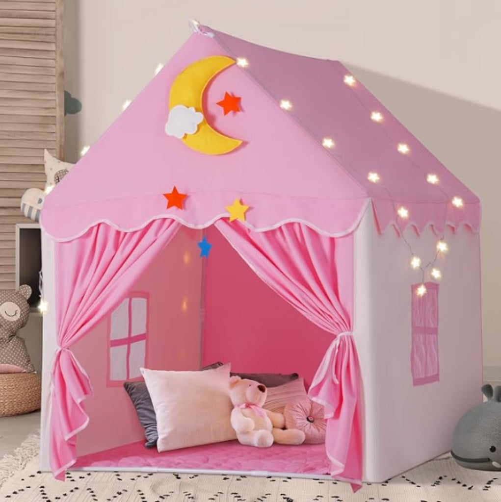 Little LuBan® Dream Castle - Premium Peach-Skin Princess Playhouse 小鲁班® 梦想城堡 - 高级桃皮绒公主游戏屋