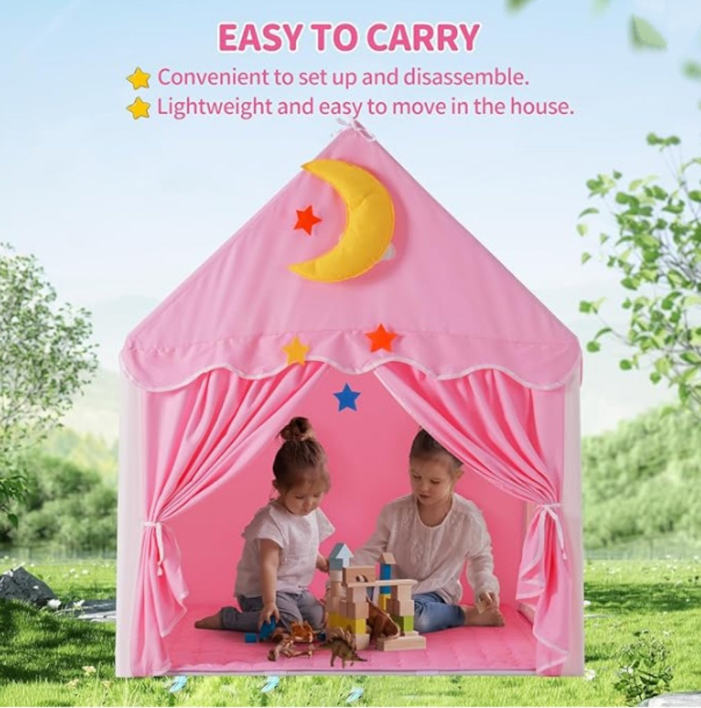 Little LuBan® Dream Castle - Premium Peach-Skin Princess Playhouse 小鲁班® 梦想城堡 - 高级桃皮绒公主游戏屋