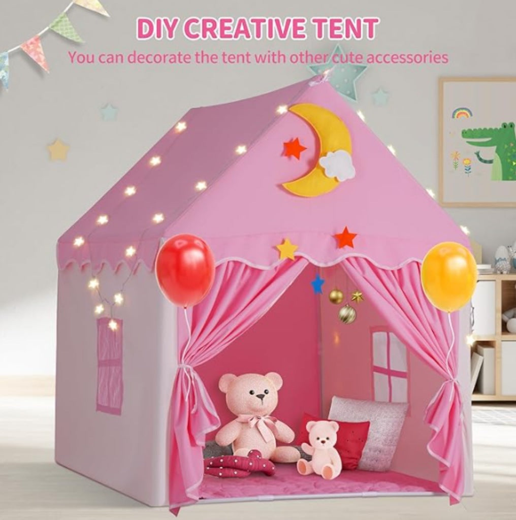 Little LuBan® Dream Castle - Premium Peach-Skin Princess Playhouse 小鲁班® 梦想城堡 - 高级桃皮绒公主游戏屋