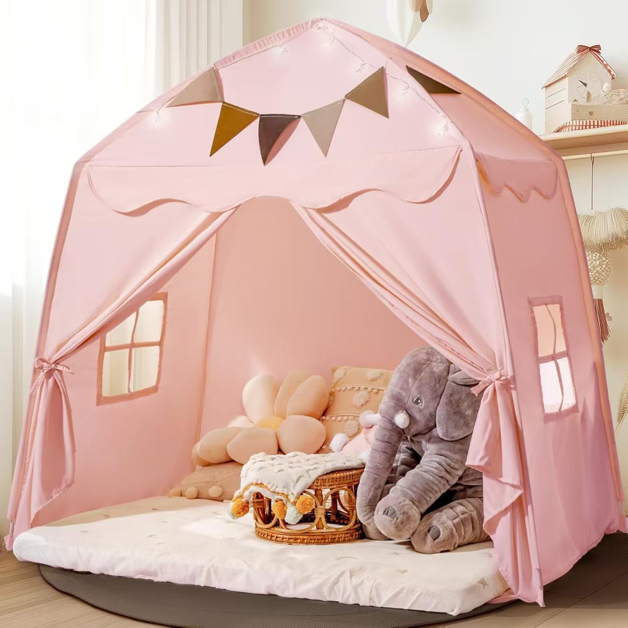 Little LuBan® Master Sanctuary - Premium Canvas Kids Teepee Tent 小鲁班® 匠心避风港 - 优质帆布儿童室内游戏帐篷