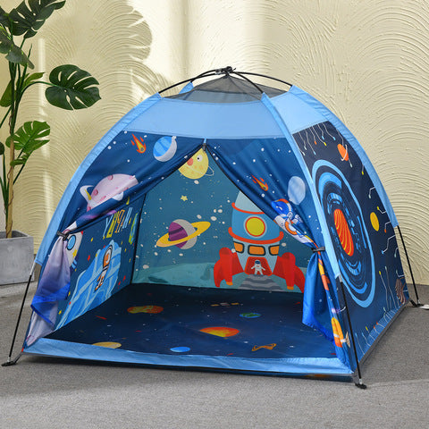 Space Theme Kids Play Tent Rocket Style Foldable Indoor Playhouse for Boys and Girls