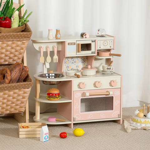 Wholesale Wooden Kids Play Kitchen Set Coffee Pretend Play Toy